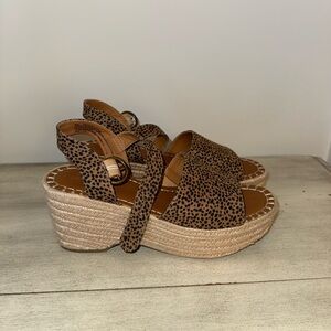 Leopard Print Espadrille Wedge Sandals